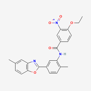 molecular formula C24H21N3O5 B6025423 4-ethoxy-N-[2-methyl-5-(5-methyl-1,3-benzoxazol-2-yl)phenyl]-3-nitrobenzamide 