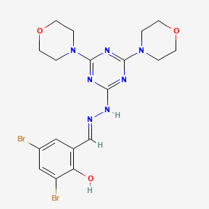 molecular formula C18H21Br2N7O3 B6025448 3,5-dibromo-2-hydroxybenzaldehyde (4,6-di-4-morpholinyl-1,3,5-triazin-2-yl)hydrazone 