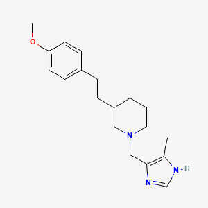 molecular formula C19H27N3O B6025492 3-[2-(4-methoxyphenyl)ethyl]-1-[(4-methyl-1H-imidazol-5-yl)methyl]piperidine 