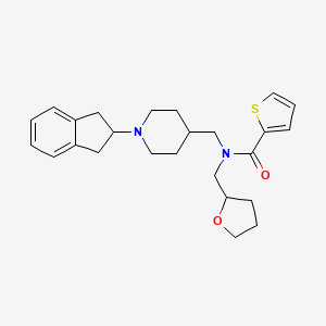 molecular formula C25H32N2O2S B6025513 N-{[1-(2,3-dihydro-1H-inden-2-yl)-4-piperidinyl]methyl}-N-(tetrahydro-2-furanylmethyl)-2-thiophenecarboxamide 