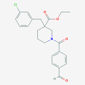 molecular formula C23H24ClNO4 B6025530 ethyl 3-(3-chlorobenzyl)-1-(4-formylbenzoyl)-3-piperidinecarboxylate 