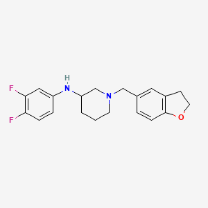 molecular formula C20H22F2N2O B6025542 N-(3,4-difluorophenyl)-1-(2,3-dihydro-1-benzofuran-5-ylmethyl)-3-piperidinamine 