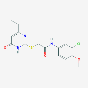 molecular formula C15H16ClN3O3S B6025552 N-(3-chloro-4-methoxyphenyl)-2-[(4-ethyl-6-oxo-1,6-dihydro-2-pyrimidinyl)thio]acetamide 