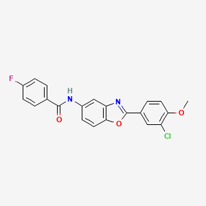 molecular formula C21H14ClFN2O3 B6025554 N-[2-(3-chloro-4-methoxyphenyl)-1,3-benzoxazol-5-yl]-4-fluorobenzamide 