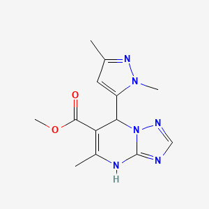 molecular formula C13H16N6O2 B6025555 methyl 7-(1,3-dimethyl-1H-pyrazol-5-yl)-5-methyl-4,7-dihydro[1,2,4]triazolo[1,5-a]pyrimidine-6-carboxylate 