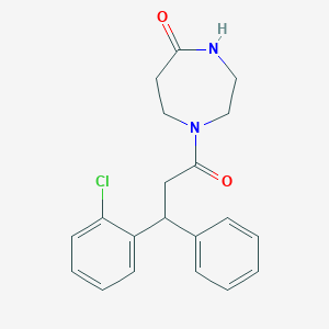 1-[3-(2-chlorophenyl)-3-phenylpropanoyl]-1,4-diazepan-5-one