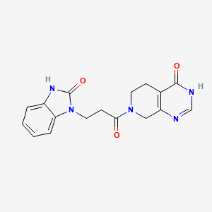 molecular formula C17H17N5O3 B6025558 7-[3-(2-oxo-2,3-dihydro-1H-benzimidazol-1-yl)propanoyl]-5,6,7,8-tetrahydropyrido[3,4-d]pyrimidin-4(3H)-one 