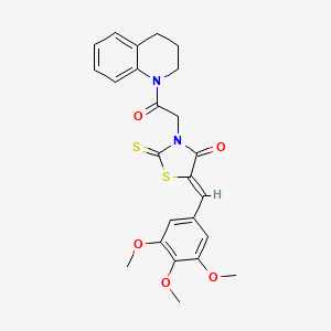 3-[2-(3,4-dihydro-1(2H)-quinolinyl)-2-oxoethyl]-2-thioxo-5-(3,4,5-trimethoxybenzylidene)-1,3-thiazolidin-4-one