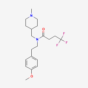 molecular formula C20H29F3N2O2 B6025617 4,4,4-trifluoro-N-[2-(4-methoxyphenyl)ethyl]-N-[(1-methyl-4-piperidinyl)methyl]butanamide 