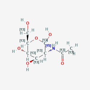 molecular formula 13C8H1515NO6 B602567 N-[1,2-13C2]acetyl-D-[ul-13C6;15N]glucosamine CAS No. 478529-44-1