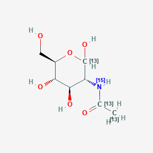 molecular formula 13C3C5H1515NO6 B602569 N-[1,2-13C2]乙酰-D-[1-13C;15N]葡萄糖胺 CAS No. 478529-43-0