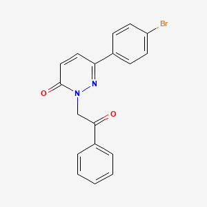 molecular formula C18H13BrN2O2 B6025769 6-(4-bromophenyl)-2-(2-oxo-2-phenylethyl)-3(2H)-pyridazinone 