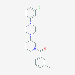 1-(3-chlorophenyl)-4-[1-(3-methylbenzoyl)-3-piperidinyl]piperazine