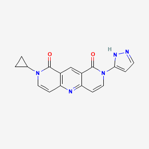 molecular formula C17H13N5O2 B6025784 2-cyclopropyl-8-(1H-pyrazol-5-yl)pyrido[4,3-b]-1,6-naphthyridine-1,9(2H,8H)-dione 