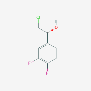 molecular formula C8H7ClF2O B060258 (1R)-2-氯-1-(3,4-二氟苯基)乙醇 CAS No. 1212376-05-0