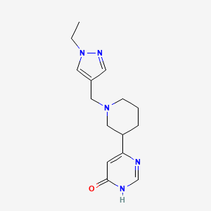 molecular formula C15H21N5O B6025802 4-[1-[(1-ethylpyrazol-4-yl)methyl]piperidin-3-yl]-1H-pyrimidin-6-one 