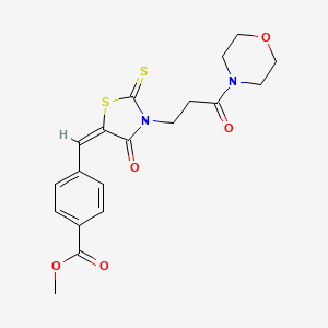 methyl 4-({3-[3-(4-morpholinyl)-3-oxopropyl]-4-oxo-2-thioxo-1,3-thiazolidin-5-ylidene}methyl)benzoate