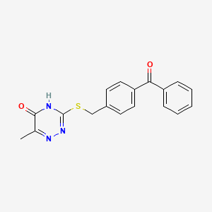 molecular formula C18H15N3O2S B6025830 3-[(4-benzoylbenzyl)thio]-6-methyl-1,2,4-triazin-5(2H)-one 