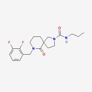 molecular formula C19H25F2N3O2 B6025839 7-(2,3-difluorobenzyl)-6-oxo-N-propyl-2,7-diazaspiro[4.5]decane-2-carboxamide 