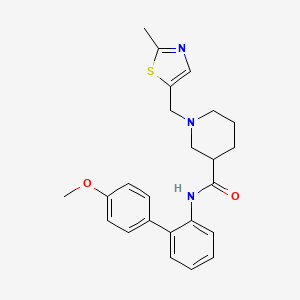 molecular formula C24H27N3O2S B6025850 N-(4'-methoxy-2-biphenylyl)-1-[(2-methyl-1,3-thiazol-5-yl)methyl]-3-piperidinecarboxamide 