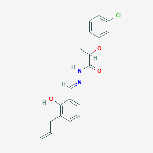 2-(3-chlorophenoxy)-N-[(E)-(2-hydroxy-3-prop-2-enylphenyl)methylideneamino]propanamide