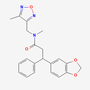 3-(1,3-benzodioxol-5-yl)-N-methyl-N-[(4-methyl-1,2,5-oxadiazol-3-yl)methyl]-3-phenylpropanamide