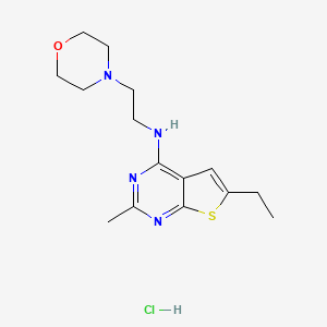 6-ethyl-2-methyl-N-(2-morpholin-4-ylethyl)thieno[2,3-d]pyrimidin-4-amine;hydrochloride