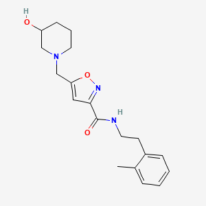 5-[(3-hydroxy-1-piperidinyl)methyl]-N-[2-(2-methylphenyl)ethyl]-3-isoxazolecarboxamide