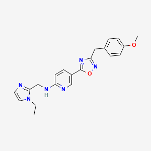 N-[(1-ethyl-1H-imidazol-2-yl)methyl]-5-[3-(4-methoxybenzyl)-1,2,4-oxadiazol-5-yl]-2-pyridinamine