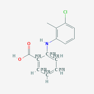 molecular formula 13C6C8H12ClNO2 B602594 6-(3-氯-2-甲基苯胺)(1,2,3,4,5,6-13C6)环己-1,3,5-三烯-1-羧酸 CAS No. 1420043-61-3