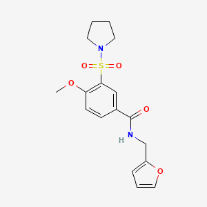 molecular formula C17H20N2O5S B6025978 N-(2-furylmethyl)-4-methoxy-3-(pyrrolidin-1-ylsulfonyl)benzamide 