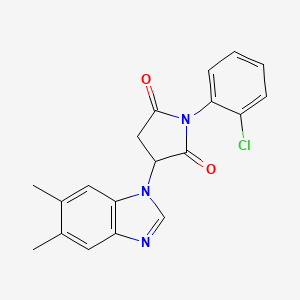 molecular formula C19H16ClN3O2 B6025993 1-(2-CHLOROPHENYL)-3-(5,6-DIMETHYL-1H-1,3-BENZODIAZOL-1-YL)PYRROLIDINE-2,5-DIONE 