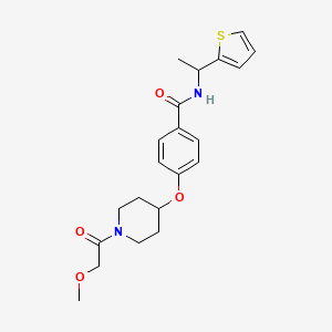 molecular formula C21H26N2O4S B6026027 4-{[1-(methoxyacetyl)-4-piperidinyl]oxy}-N-[1-(2-thienyl)ethyl]benzamide 