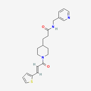 molecular formula C21H25N3O2S B6026050 N-(3-pyridinylmethyl)-3-{1-[(2E)-3-(2-thienyl)-2-propenoyl]-4-piperidinyl}propanamide 