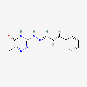 6-METHYL-3-[(2E)-2-[(2E)-3-PHENYLPROP-2-EN-1-YLIDENE]HYDRAZIN-1-YL]-4,5-DIHYDRO-1,2,4-TRIAZIN-5-ONE