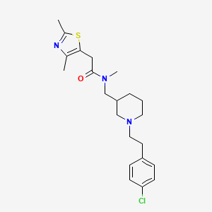 molecular formula C22H30ClN3OS B6026066 N-({1-[2-(4-chlorophenyl)ethyl]-3-piperidinyl}methyl)-2-(2,4-dimethyl-1,3-thiazol-5-yl)-N-methylacetamide 