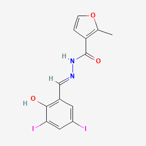 molecular formula C13H10I2N2O3 B6026070 N'-[(E)-(2-hydroxy-3,5-diiodophenyl)methylidene]-2-methylfuran-3-carbohydrazide 