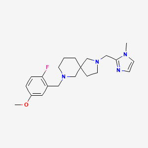 molecular formula C21H29FN4O B6026078 7-(2-fluoro-5-methoxybenzyl)-2-[(1-methyl-1H-imidazol-2-yl)methyl]-2,7-diazaspiro[4.5]decane 