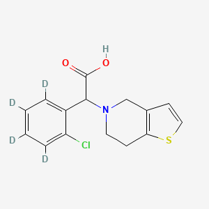 molecular formula C15H10ClNO2SD4 B602609 外消旋氯吡格雷-d4 羧酸 CAS No. 1246814-52-7