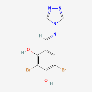 molecular formula C9H6Br2N4O2 B6026092 2,4-dibromo-6-[(4H-1,2,4-triazol-4-ylimino)methyl]-1,3-benzenediol 