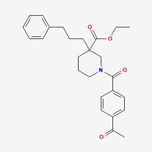 molecular formula C26H31NO4 B6026105 ethyl 1-(4-acetylbenzoyl)-3-(3-phenylpropyl)-3-piperidinecarboxylate 