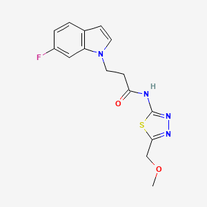 3-(6-fluoro-1H-indol-1-yl)-N-[5-(methoxymethyl)-1,3,4-thiadiazol-2-yl]propanamide