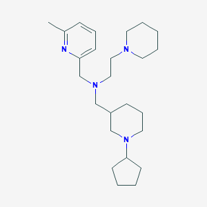 molecular formula C25H42N4 B6026132 N-[(1-cyclopentyl-3-piperidinyl)methyl]-N-[(6-methyl-2-pyridinyl)methyl]-2-(1-piperidinyl)ethanamine 