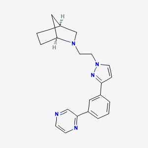 molecular formula C21H23N5 B6026143 (1S*,4S*)-2-(2-{3-[3-(2-pyrazinyl)phenyl]-1H-pyrazol-1-yl}ethyl)-2-azabicyclo[2.2.1]heptane 