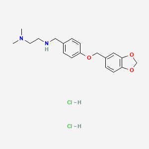 molecular formula C19H26Cl2N2O3 B6026169 N-[[4-(1,3-benzodioxol-5-ylmethoxy)phenyl]methyl]-N',N'-dimethylethane-1,2-diamine;dihydrochloride 