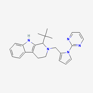 molecular formula C24H27N5 B6026184 1-tert-butyl-2-{[1-(2-pyrimidinyl)-1H-pyrrol-2-yl]methyl}-2,3,4,9-tetrahydro-1H-beta-carboline 