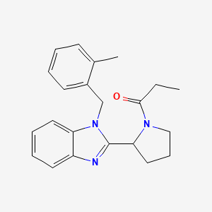 molecular formula C22H25N3O B6026227 1-(2-methylbenzyl)-2-(1-propionyl-2-pyrrolidinyl)-1H-benzimidazole 