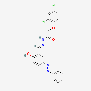 molecular formula C21H16Cl2N4O3 B6026247 2-(2,4-dichlorophenoxy)-N'-[(E)-{2-hydroxy-5-[(Z)-phenyldiazenyl]phenyl}methylidene]acetohydrazide 