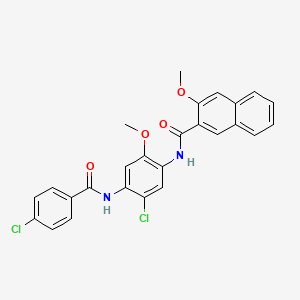 N-{5-chloro-4-[(4-chlorobenzoyl)amino]-2-methoxyphenyl}-3-methoxy-2-naphthamide