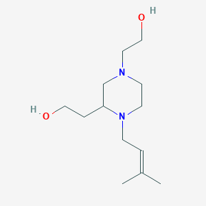 molecular formula C13H26N2O2 B6026271 2,2'-[4-(3-methyl-2-buten-1-yl)-1,3-piperazinediyl]diethanol 